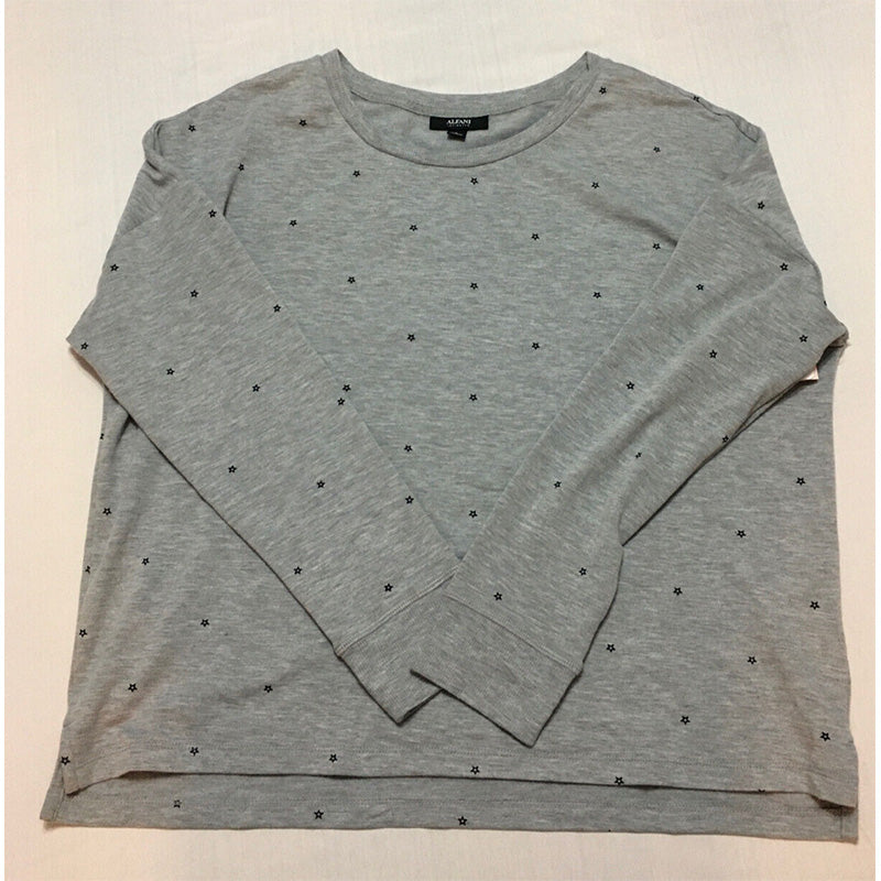 Alfani French Terry Pajama Top Gray L