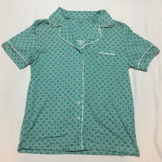 Unbranded Women's Notch Collar Only Pajama Top Aqua M