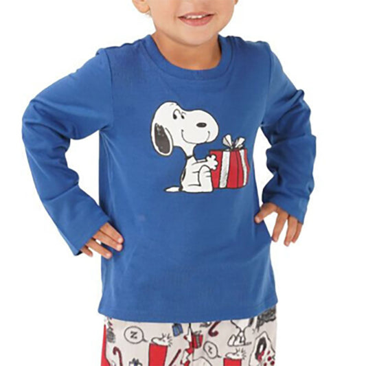 Munki Munki Matching Toddler Snoopy Only Pajama Top Blue 2T