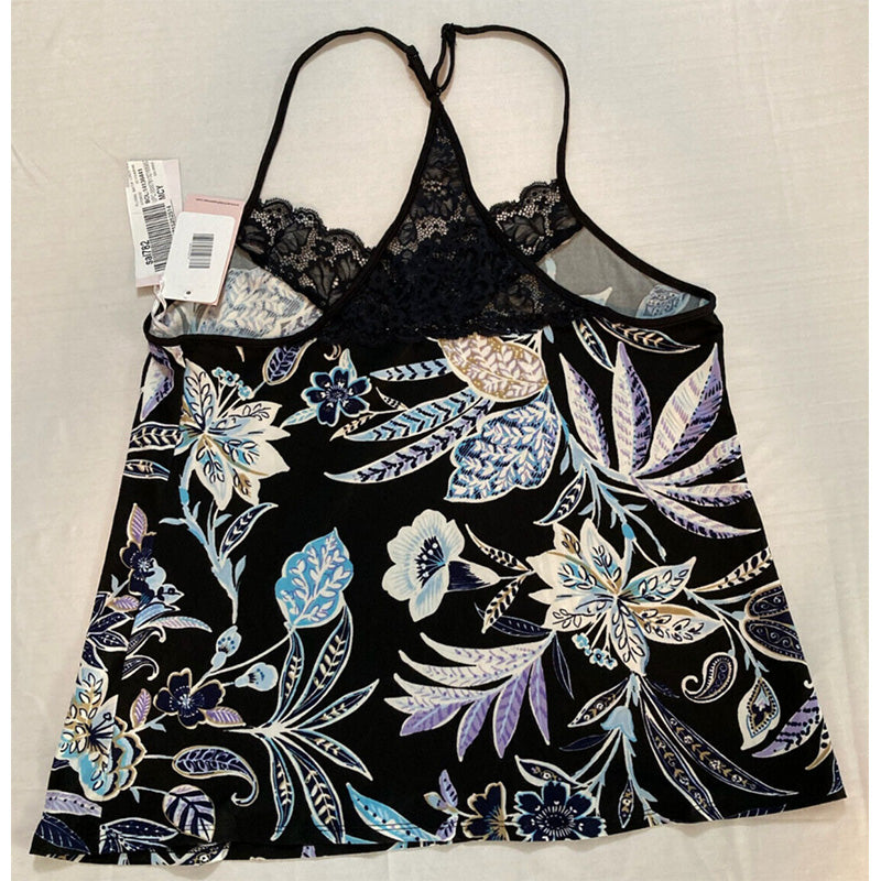 Linea Donatella Floral Batik Pajama Top Black Floral M