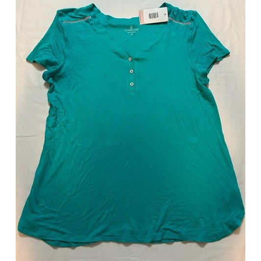 Cuddl Duds Only Pajama Top Blue Aqua M