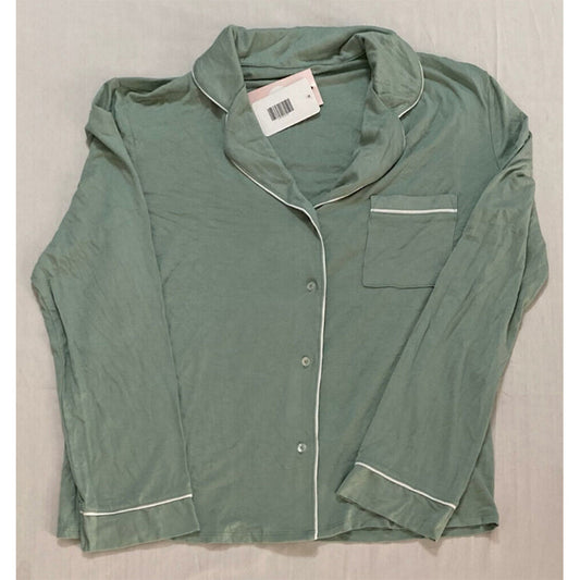 Alfani Women's Long Sleeve Only Pajama Top Green M