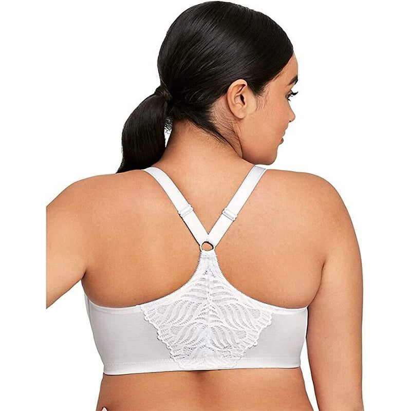 Glamorise Bra Plus Size Front-Close White 44F