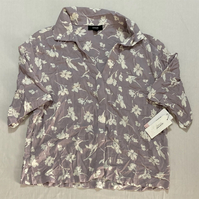 Alfani Cropped Shirt Only Pajama Top Purple M