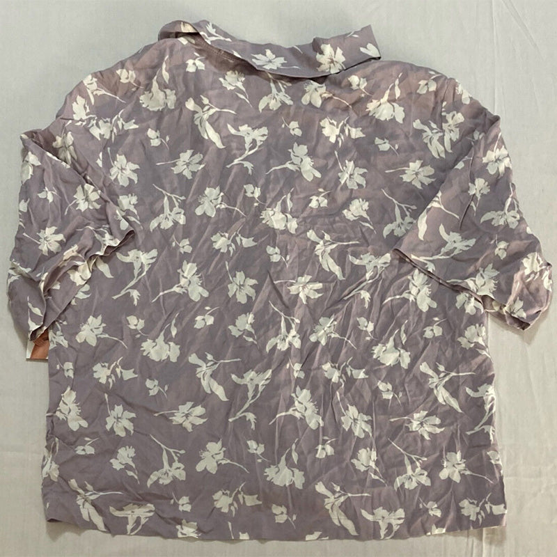 Alfani Cropped Shirt Only Pajama Top Purple M
