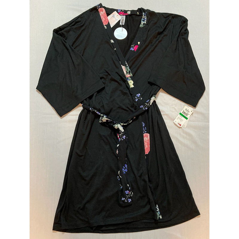 Flora by Flora Nikrooz Payton Travel Wrap Robe Black L