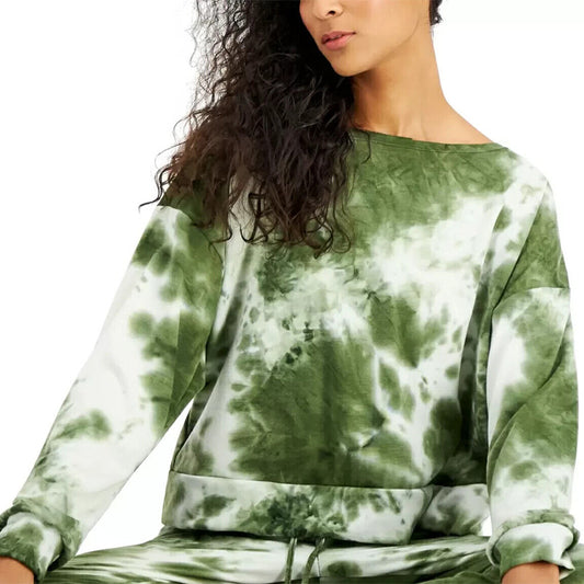 Jenni Women's Tie-Dyed Loungewear Top Green M