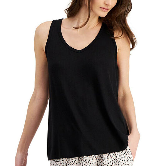 Alfani Solid Essential Only Sleep Tank Top Black L
