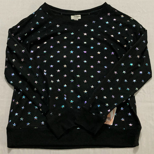 Jenni Twinning Super Soft Long Sleeve Only Pajama Top Black S