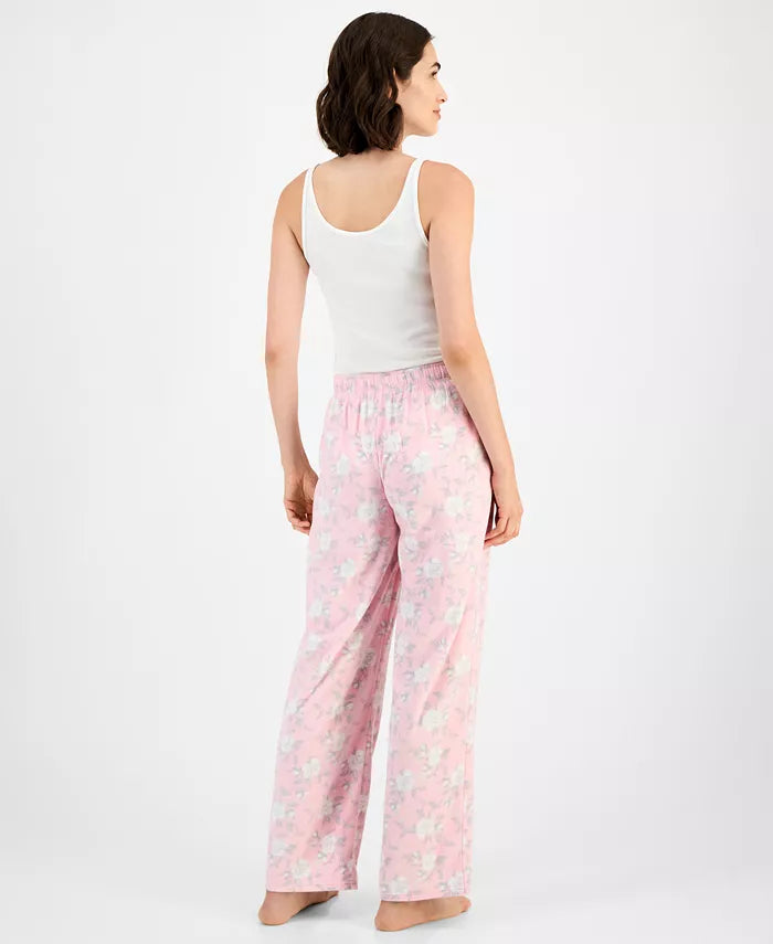 CHARTER CLUB Printed Fleece Pajama Pants BLURRED ROSE XL