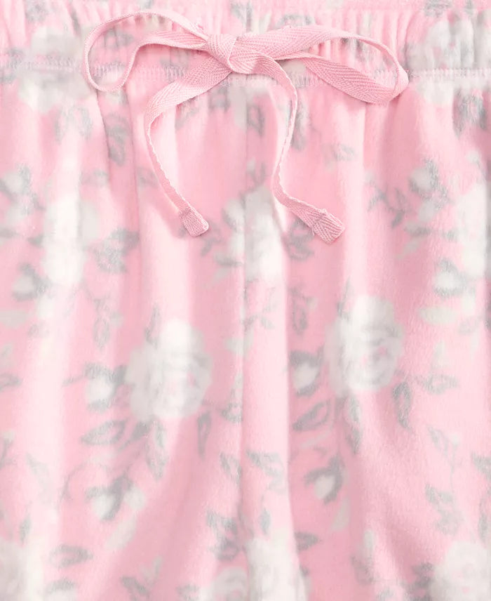 CHARTER CLUB Printed Fleece Pajama Pants BLURRED ROSE XL
