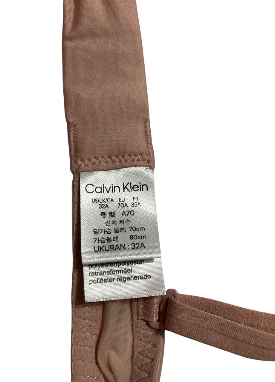 CALVIN KLEIN Sheer Marquisette Lightly Lined Demi Bra PINK 32A
