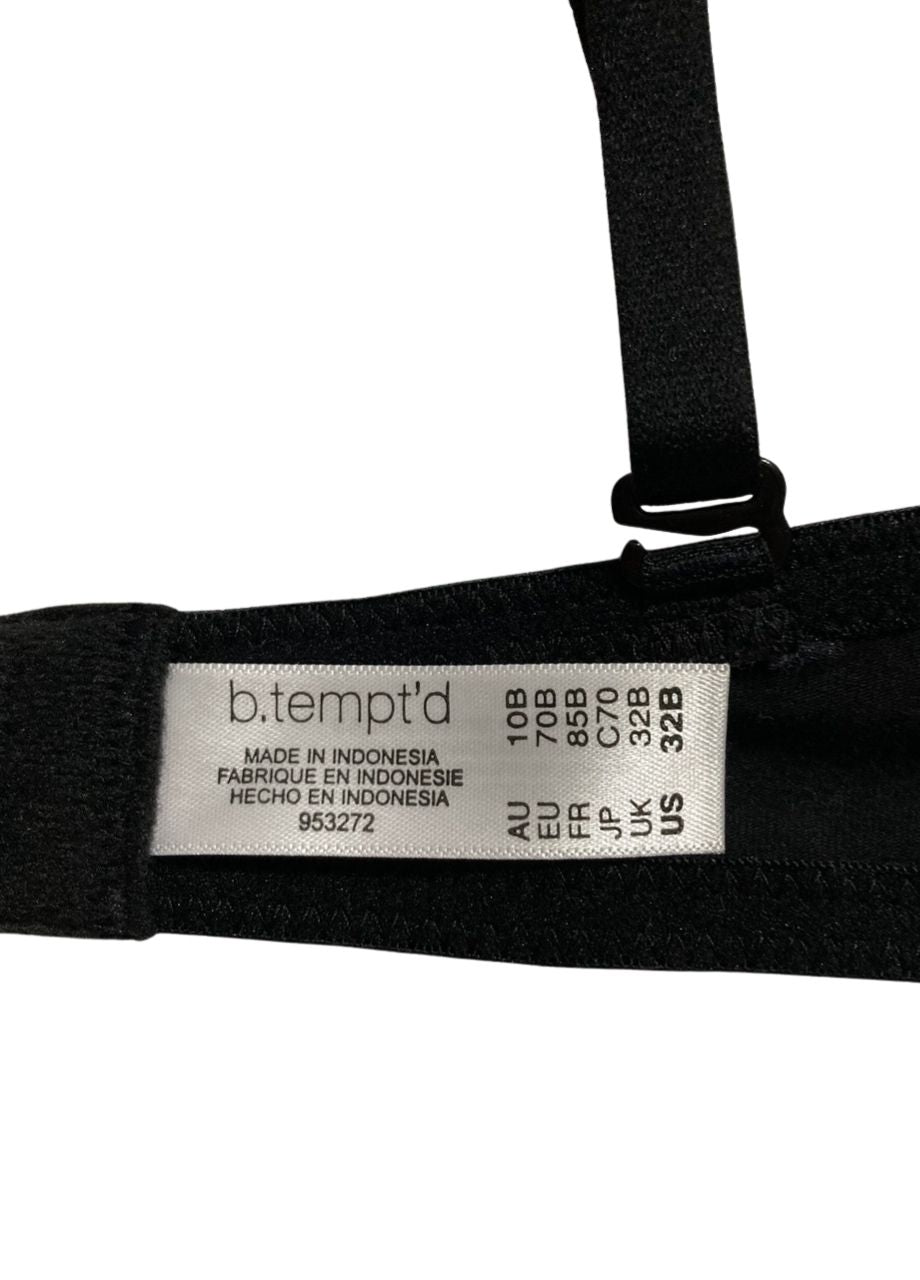 B.TEMPT´D Cotton to a Tee Plunge Convertible T-Shirt Bra BLACK 32B