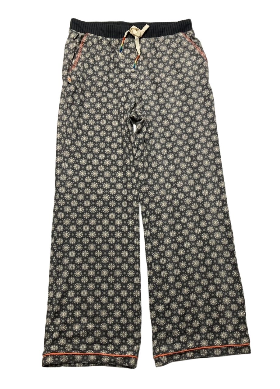 OCEAN PACIFIC Soft Long Sleeve Fleece and Open Leg Pants Pajama set BLACK M