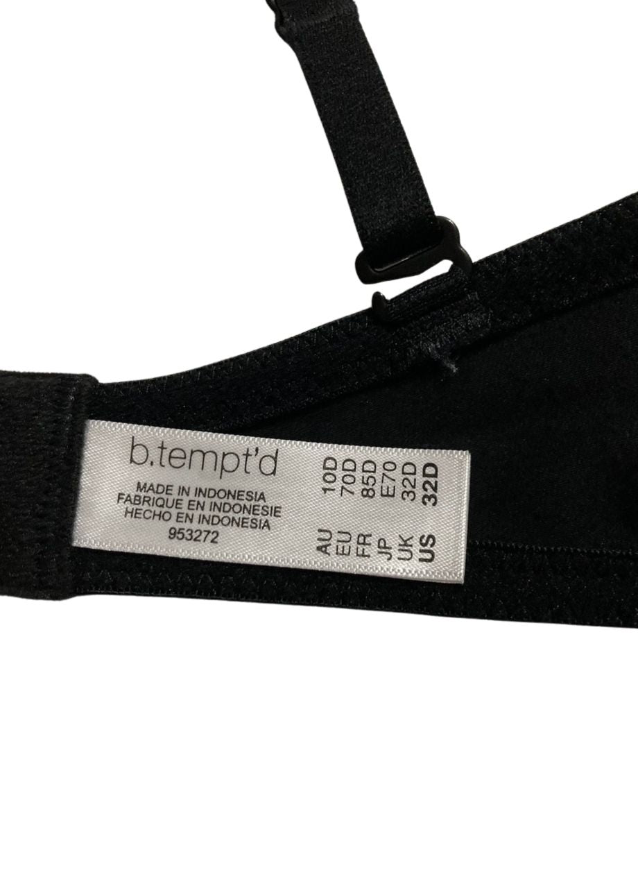 B.TEMPT´D Cotton to a Tee Plunge Convertible T-Shirt Bra BLACK 32D