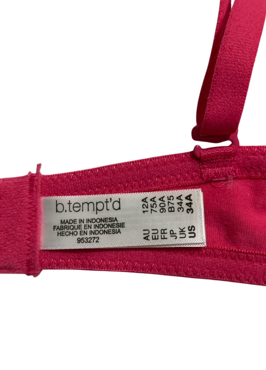 B.TEMPT´D Cotton to a Tee Plunge Convertible T-Shirt Bra PINK 34A