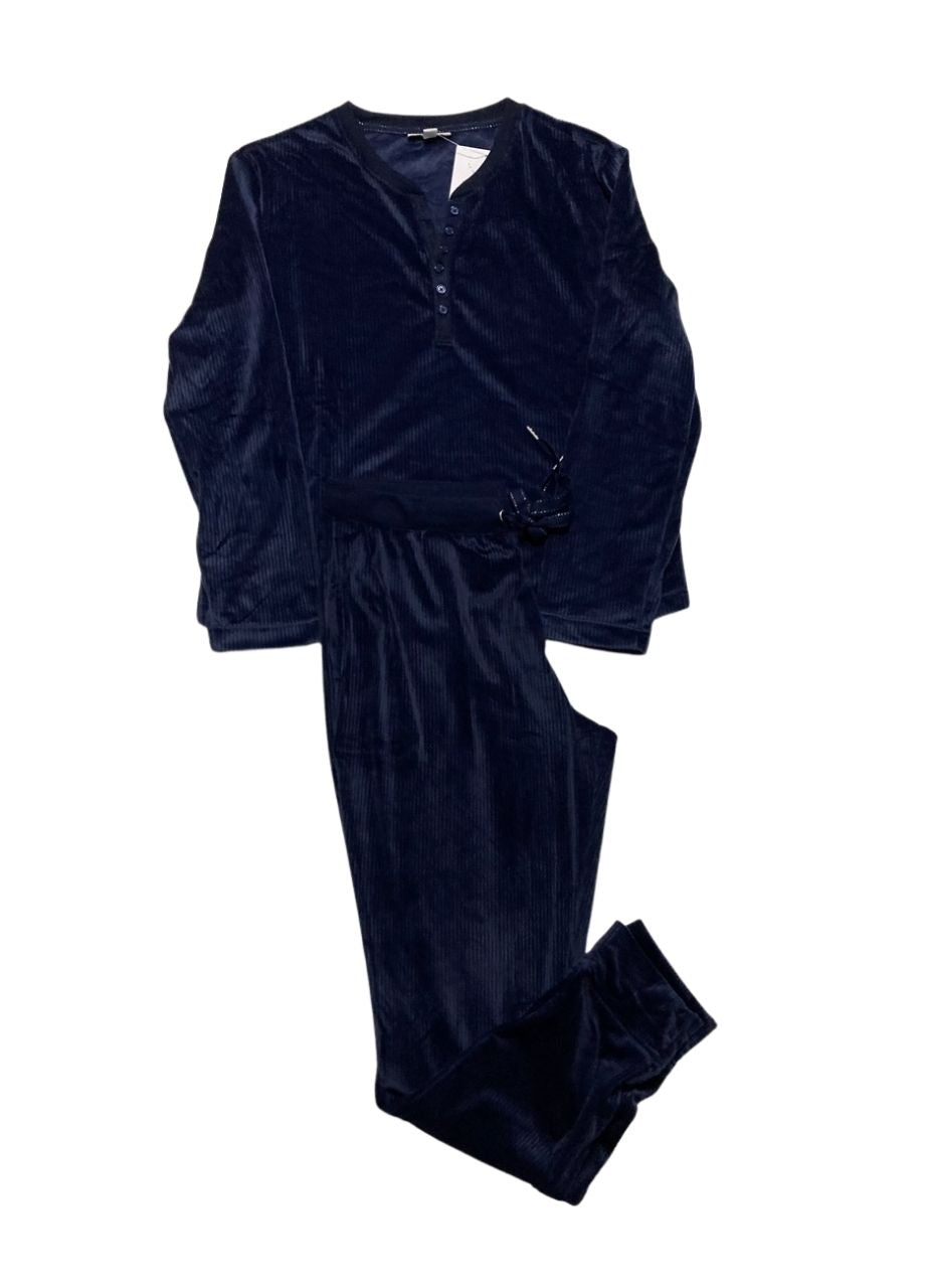 ROUDELAIN 2 PIECE LOUNGEWEAR SET NAVY BLUE