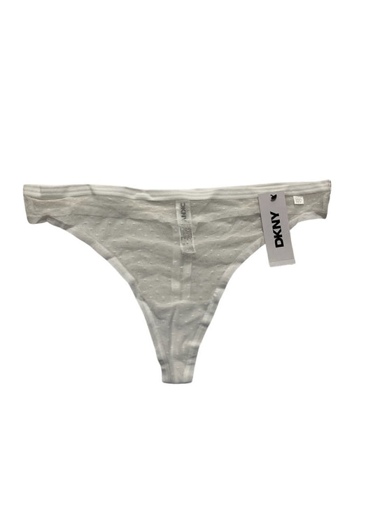 DKNY Point D'Esprit Bikini Underwear WHITE XL