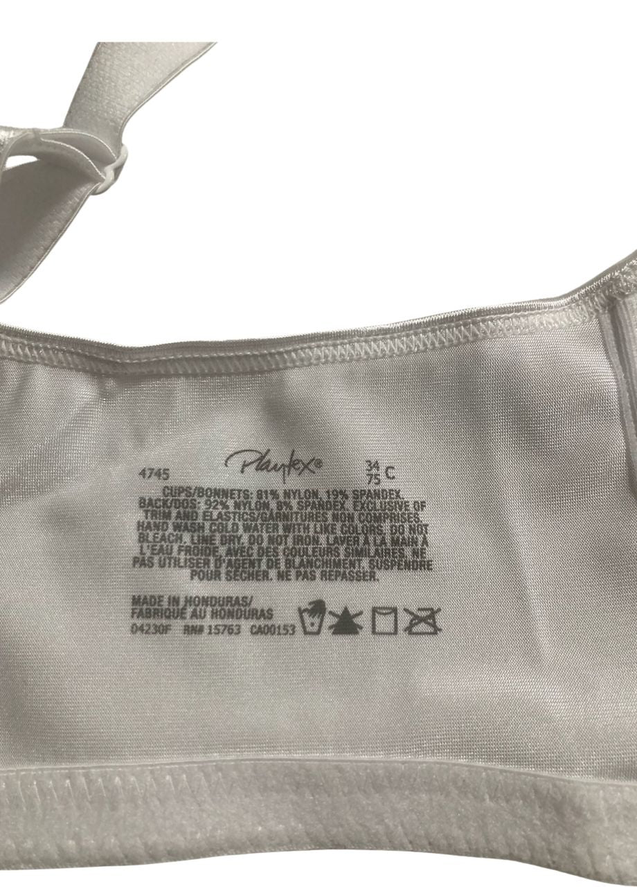 PLAYTEX 18 Hour Ultimate Lift and Support Wire Free Bra WHITE 34C
