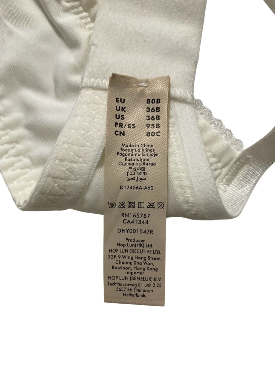 CELINE Lace Demi Bra, Full Cup Unlined Non Padded Underwire IVORY 36B