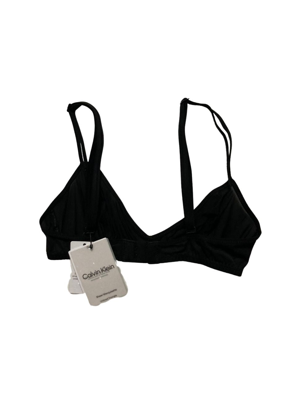 CALVIN KLEIN Sheer Marquisette Unlined Triangle Bra BLACK XS