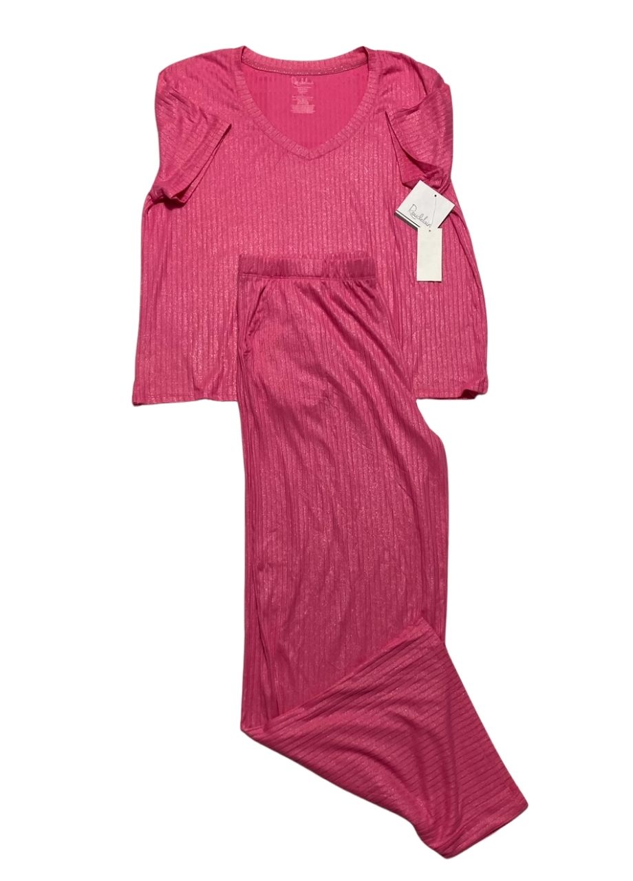 ROUDELAIN Notch-Collar Top & Pants Pajama Set DARK PINK L