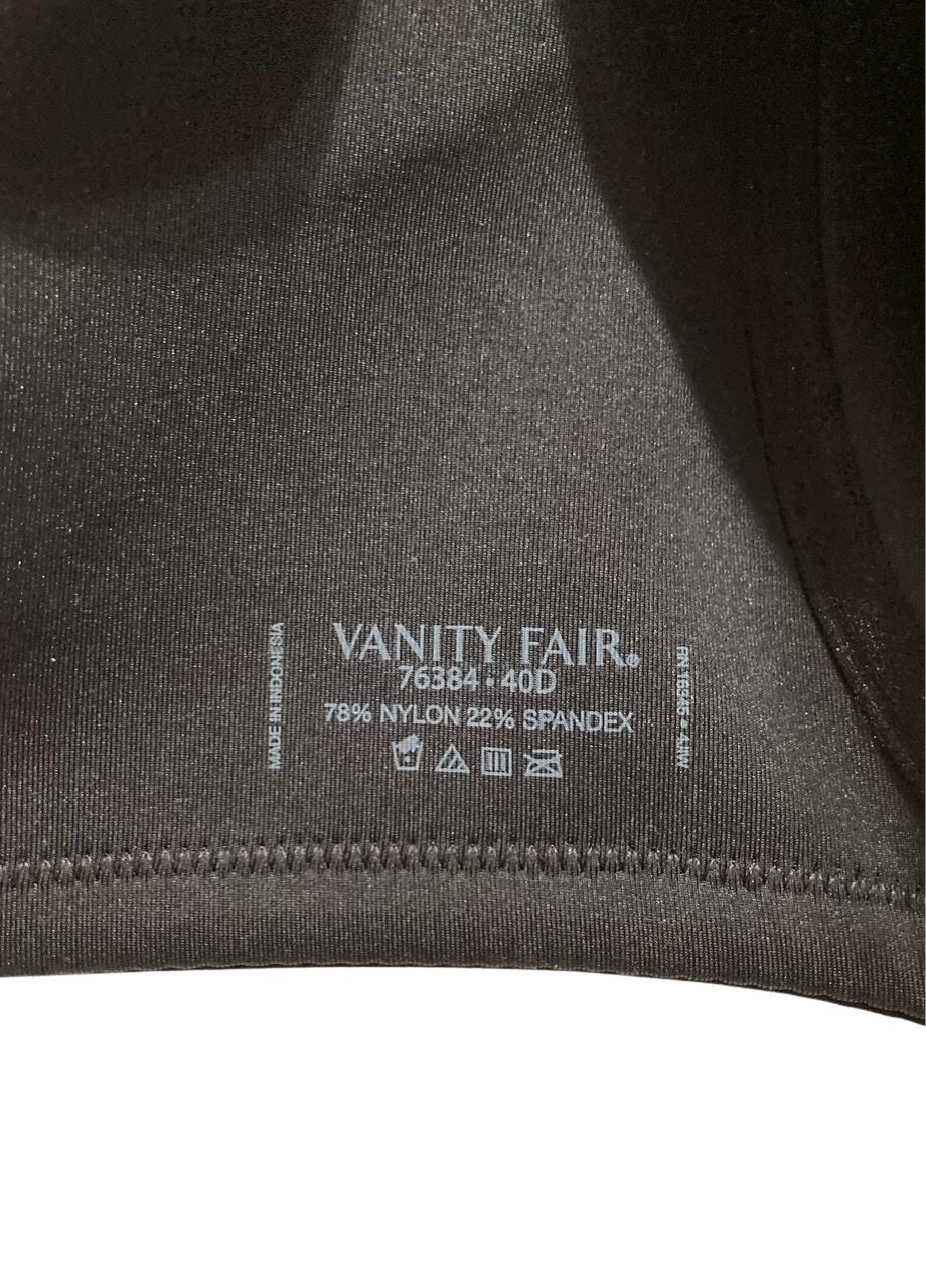 VANITY FAIR Full Figure Front Closure Bra BLACK 40D