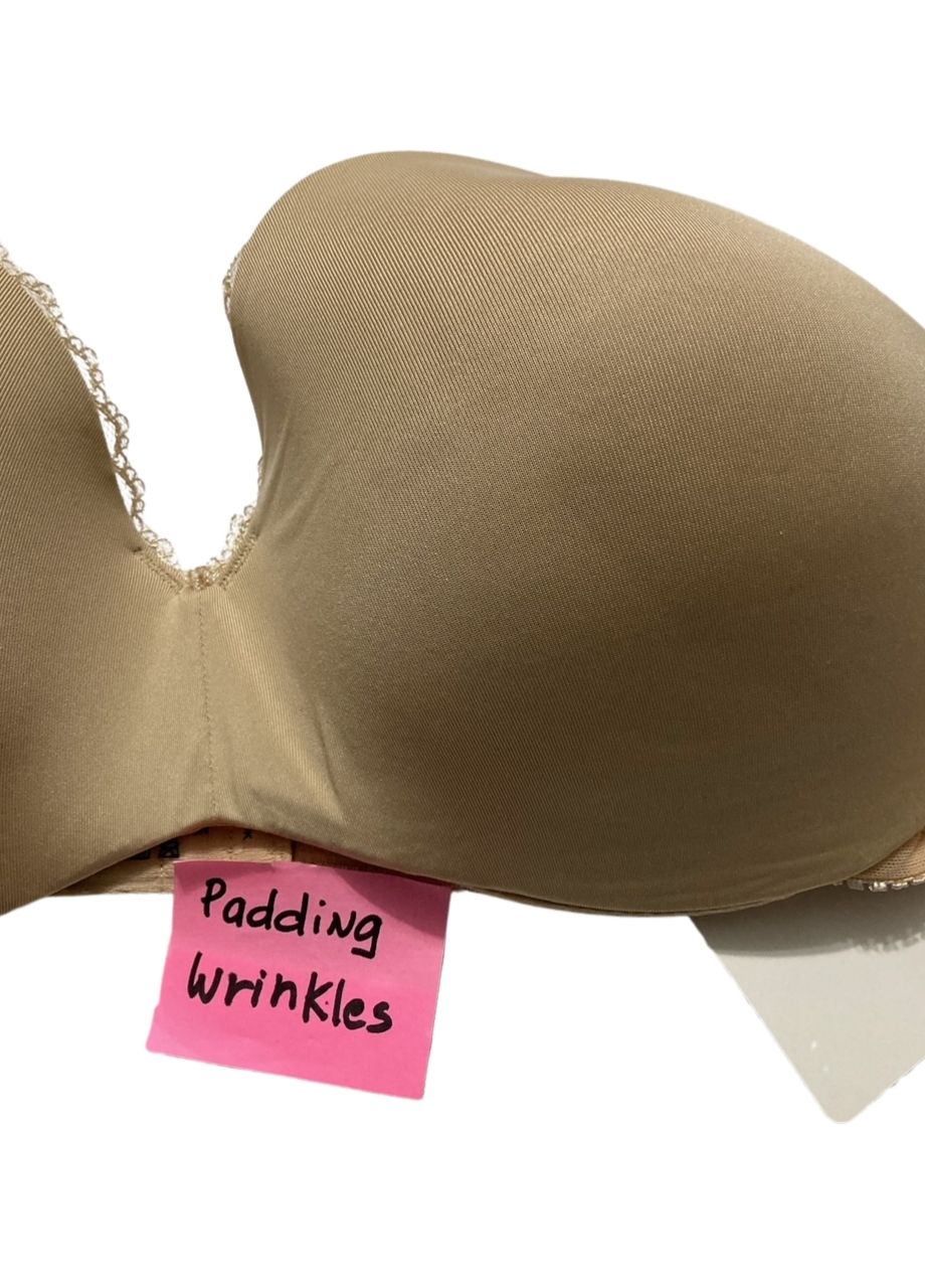 NWD VANITY FAIR Gel Touch Padded Strapless Push Up Bra BARELY BEIGE 38C