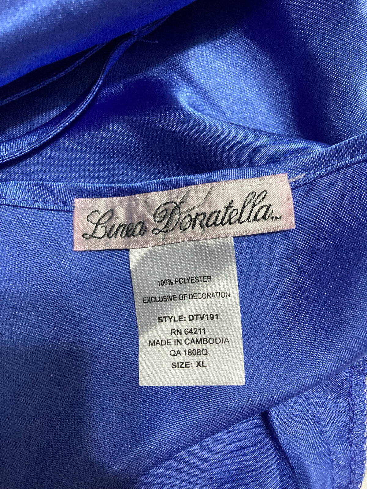 Linea Donatella Pajama Top Lace Blue XL