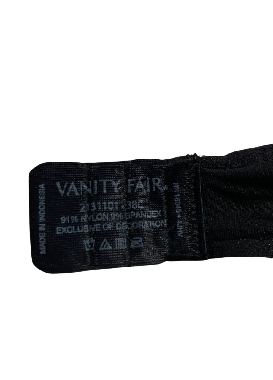 VANITY FAIR Push Up Bra Adds Up to One Full Cup Size Underwire BLACK 38C