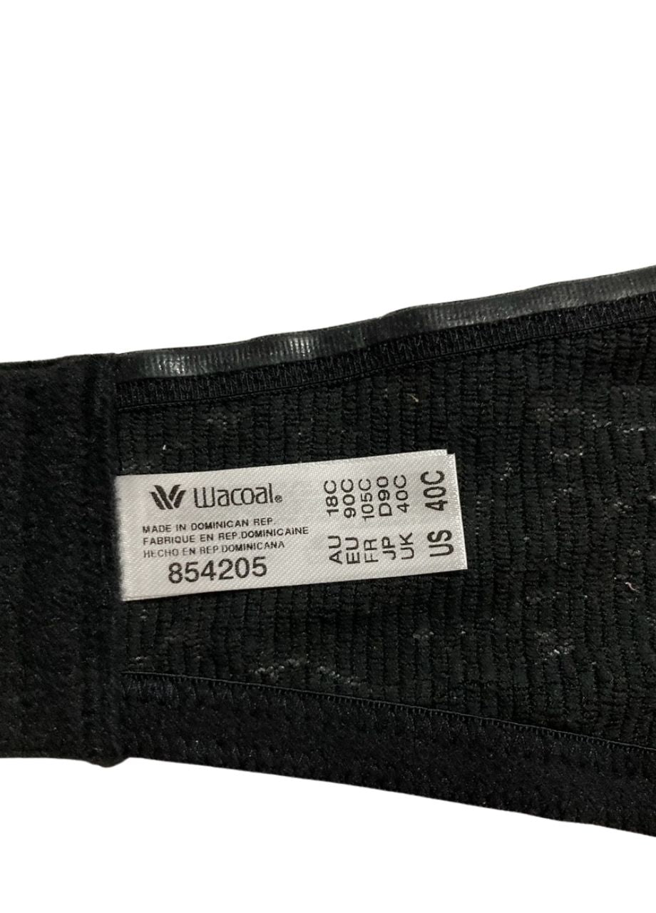 WACOAL Halo Lace Unlined Mid Coverage Underwire Strapless Bra BLACK 40C