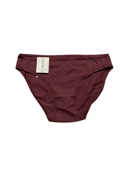 CALVIN KLEIN Flex Mid Rise Thong RED WINE XS