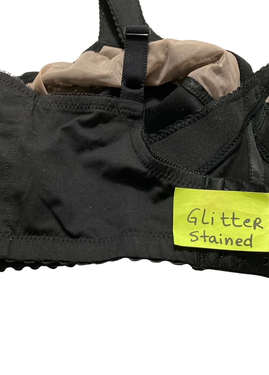 NWD GLAMORISE MagicLift Cotton Support Bra Wirefree BLACK 44DD