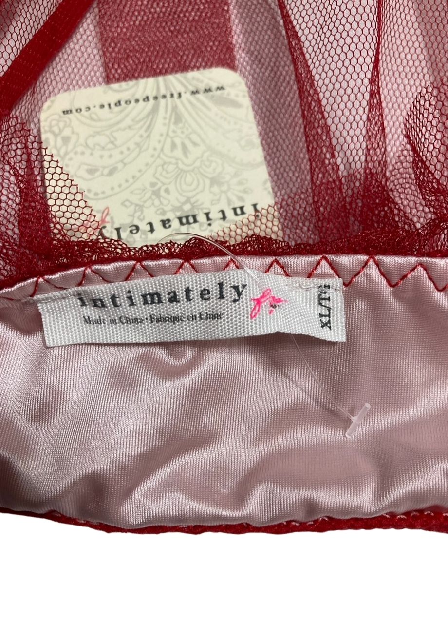 FREE PEOPLE Nightcall Boudoir Set RED XL