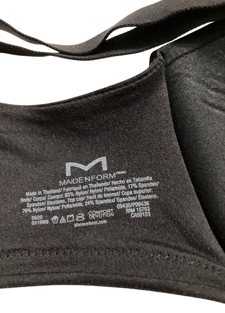 MAIDENFORM Comfortable Devotion Extra Coverage Bra BLACK 36DD