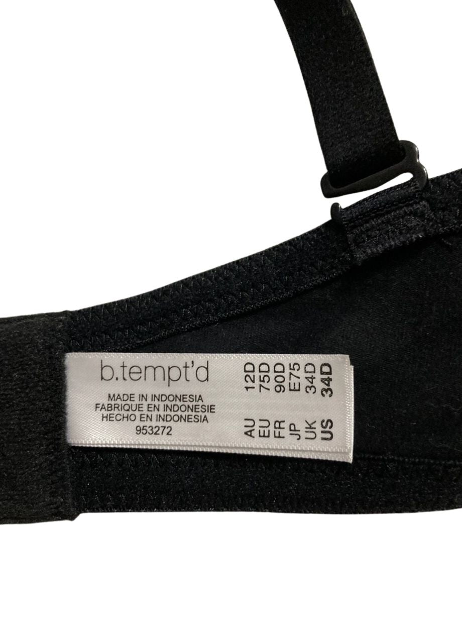 B.TEMPT´D Cotton to a Tee Plunge Convertible T-Shirt Bra BLACK 34D