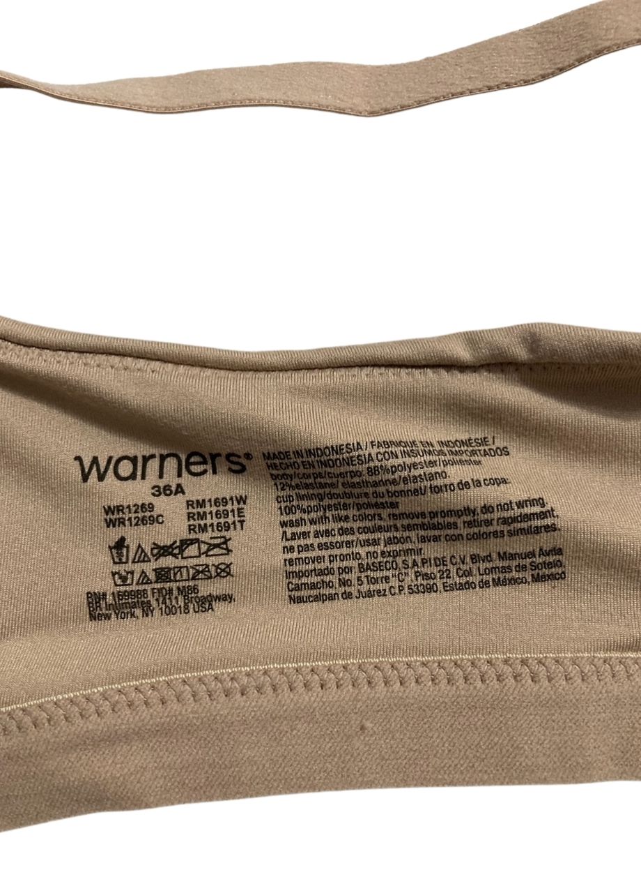 WARNER'S Super Soft Wireless Lightly Lined Comfort Bra TOASTED ALMOND 36A