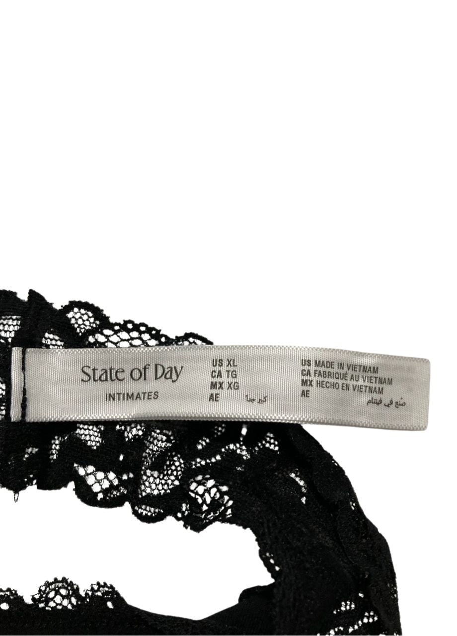 STATE OF DAY Lace Thong Underwear BLACK XL