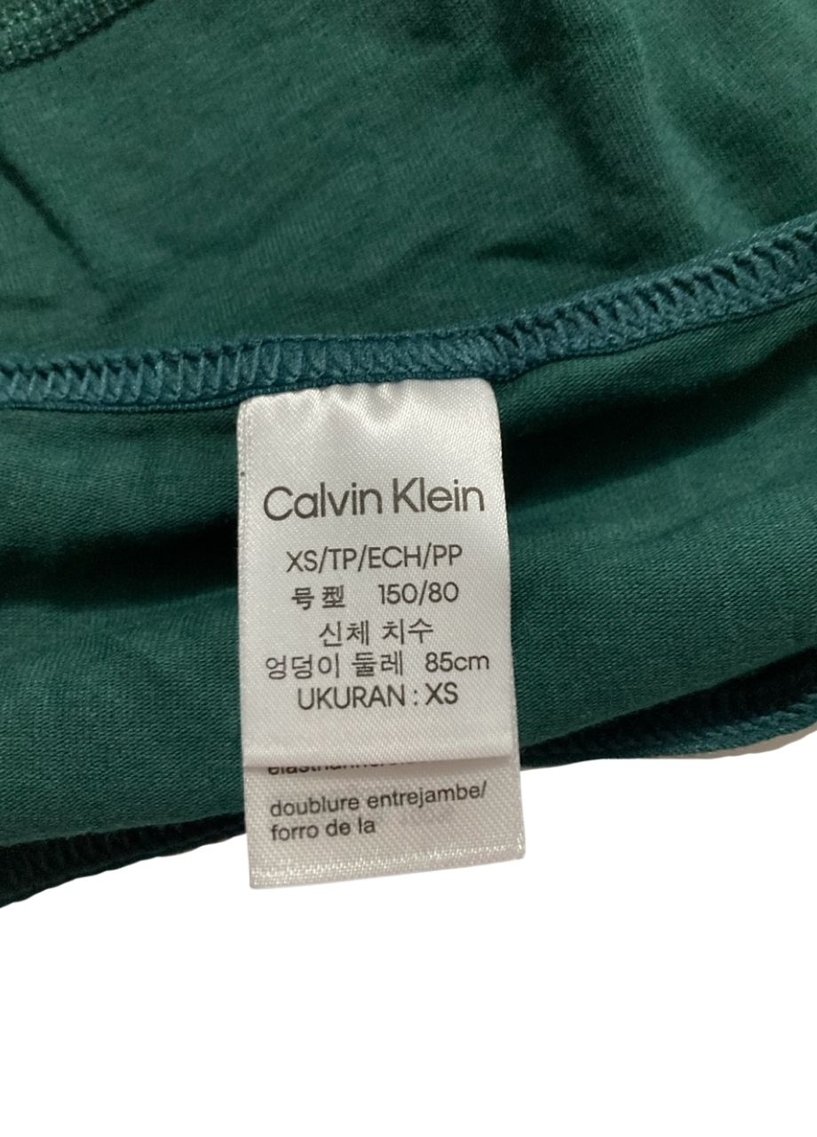 CALVIN KLEIN Cotton Stretch Logo Bikini Pantie GREEN XS