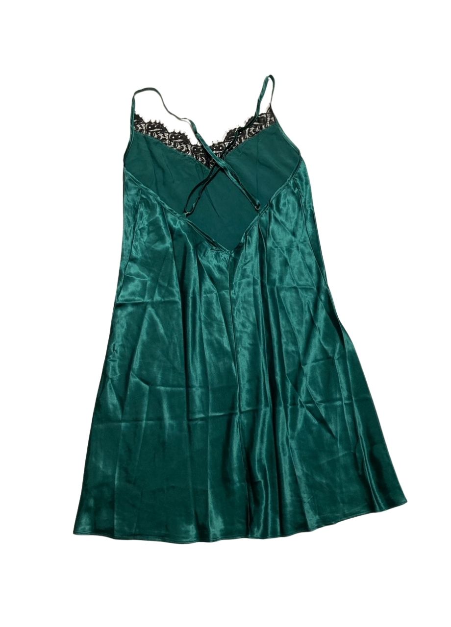 LINEA DONATELLA Chemise and Wrapper Set GREEN S