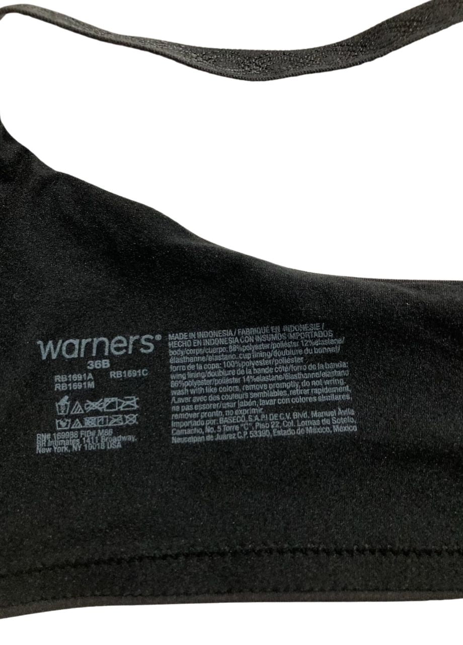 WARNER'S Super Soft Underwire Lightly Lined T-Shirt Bra BLACK 36B