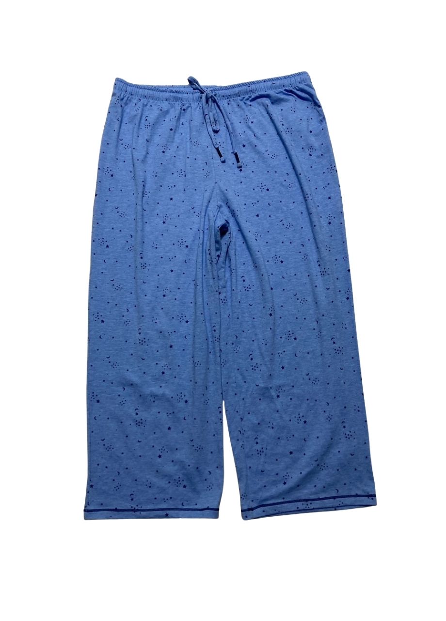 CUDDL DUDS Printed Elbow-Sleeve Pajama Set BLUE M