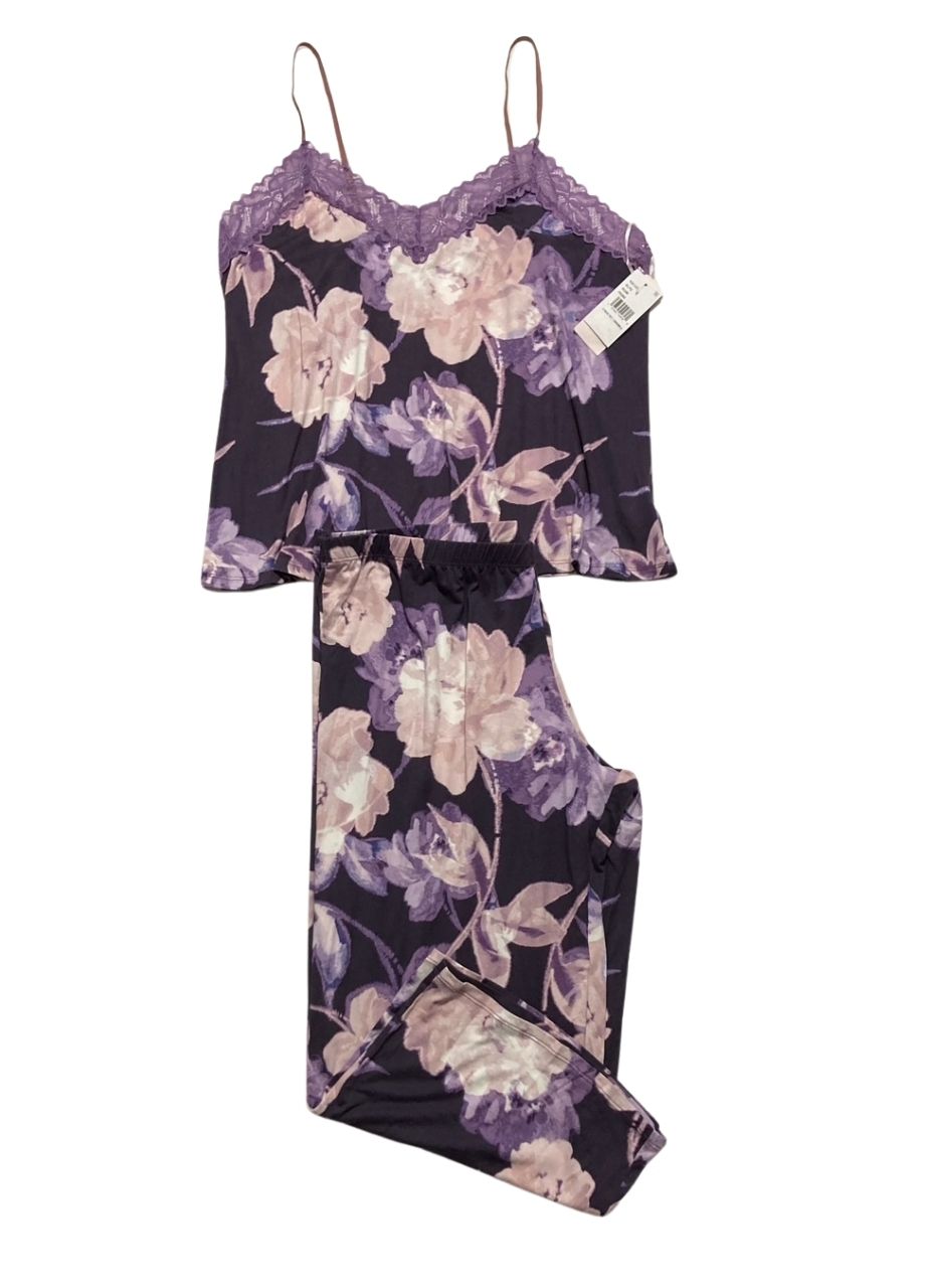 LINEA DONATELLA 2-Pc. Cropped Knit Pajamas Set VIOLET