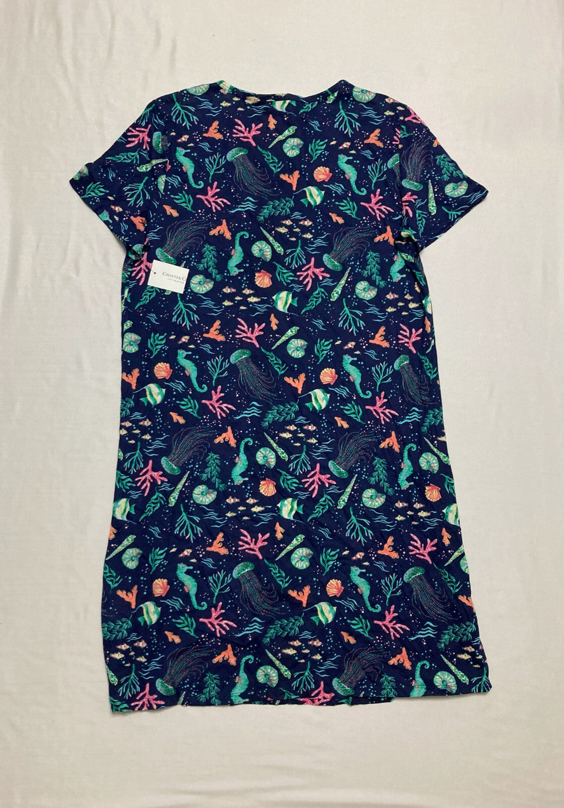 Charter Club Cotton Lace-Trim Essentials Sleepshirt Med Blu M
