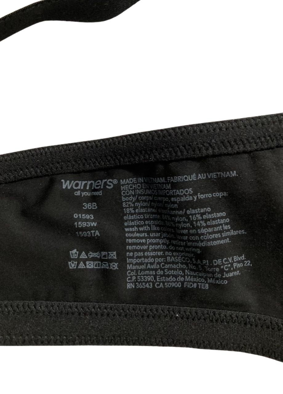 WARNER'S This Is Not A Bra Full-Coverage Underwire Bra BLACK 36B