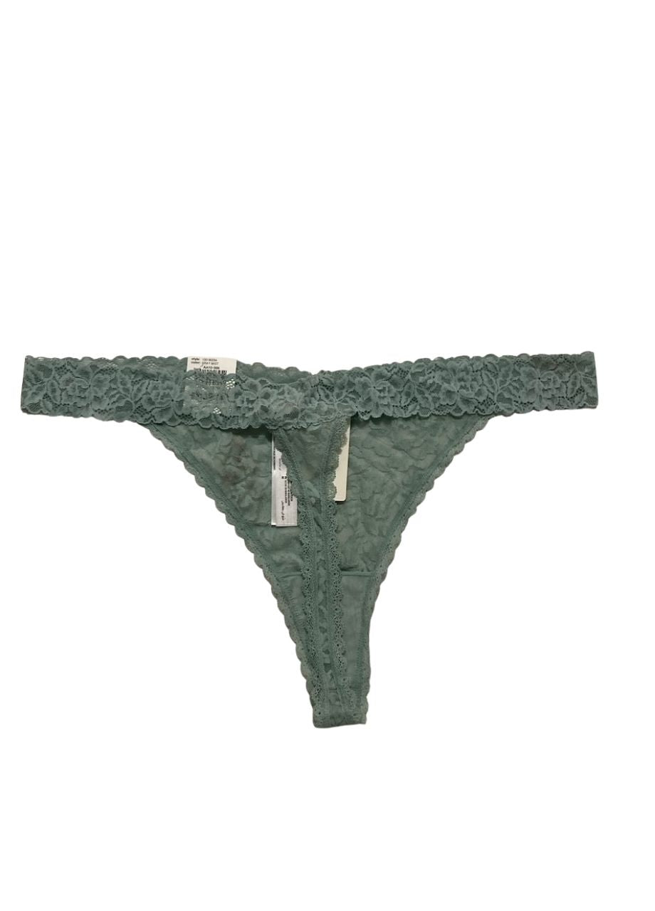 NWD STATE OF DAY Cotton Blend Lace-Trim Thong Underwear GRAY MIST XXL