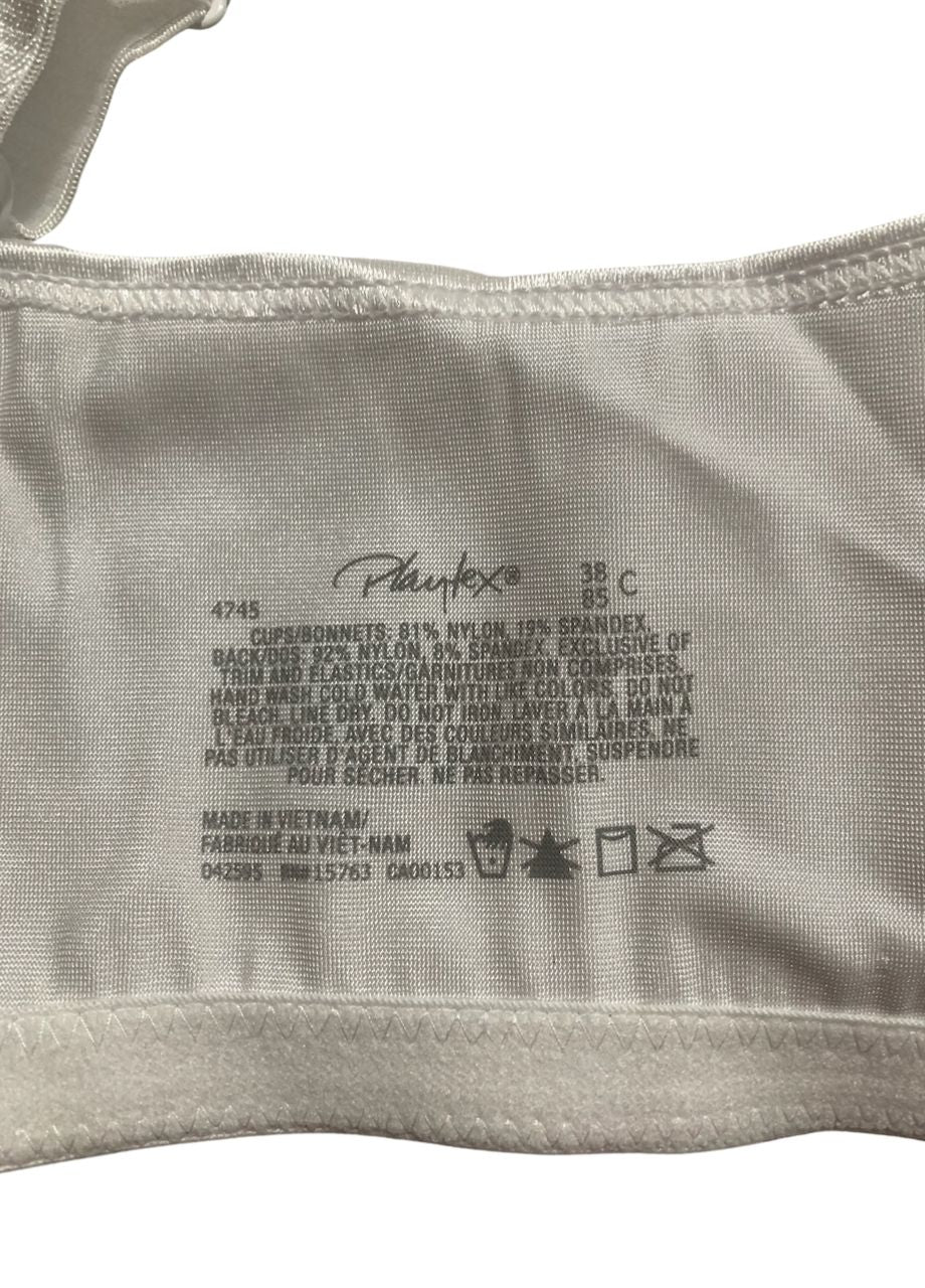 PLAYTEX 18 Hour Wirefree Bra Ultimate Lift & Support Cushioned WHITE 38C