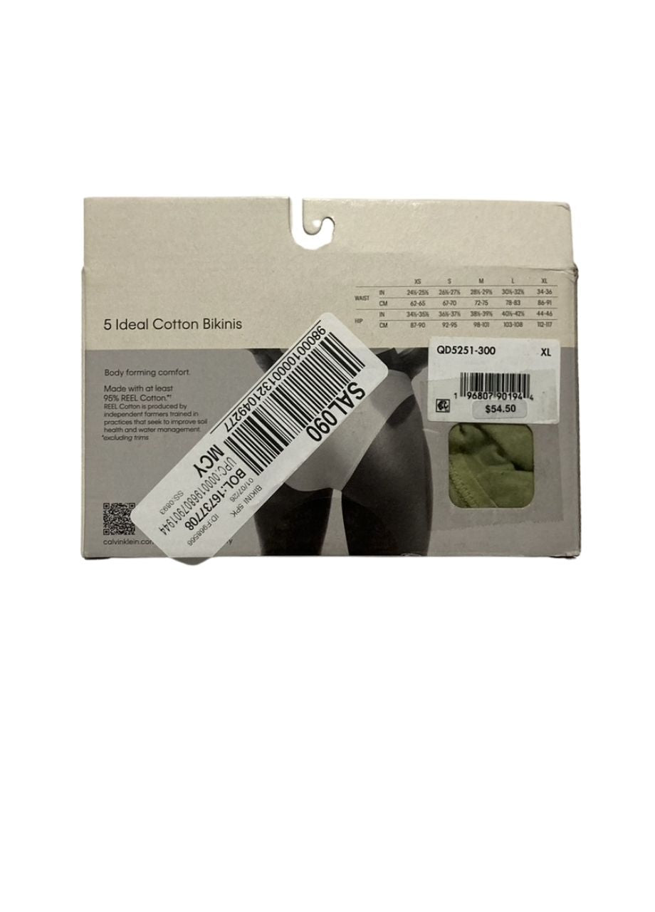 CALVIN KLEIN Bikini, Pack of 5 ASSORTED XL