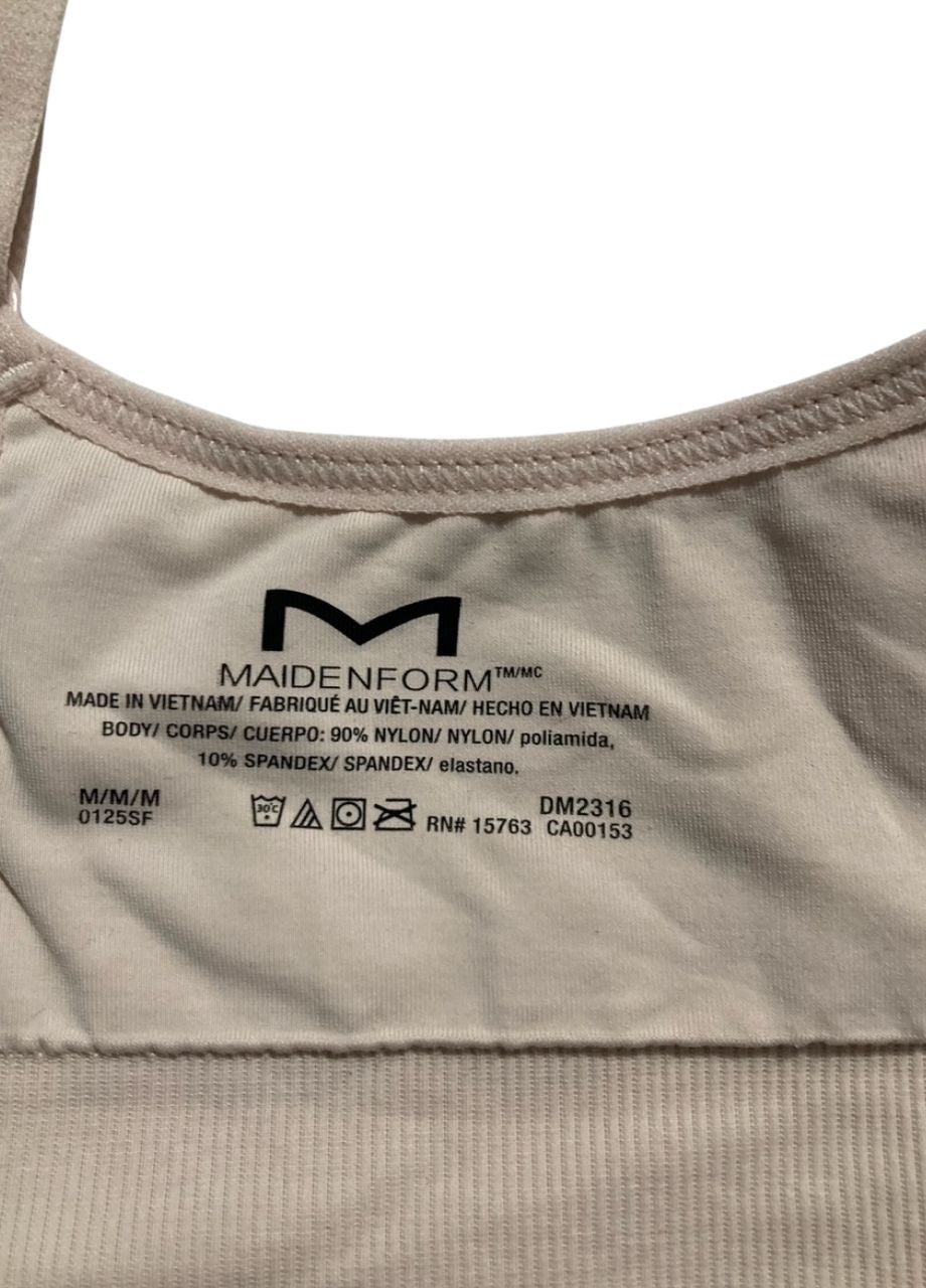 MAIDENFORM Push-up Bra, M Seamless Lift Longline Bralette SANDSHELL M