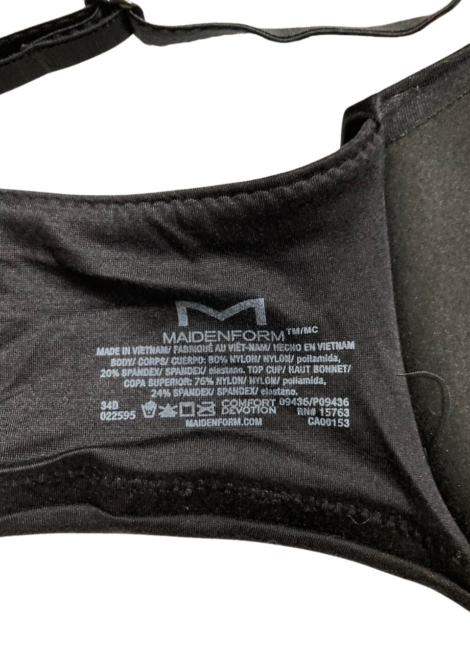 MAIDENFORM Comfort Devotion Underwire Bra, Convertible T-shirt BLACK 34D